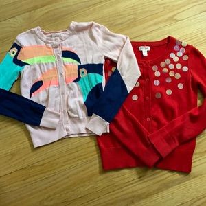 Cat & Jack Cardi Sweater sz M 7/8 Toucan & Sequins